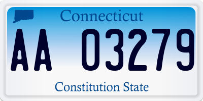 CT license plate AA03279