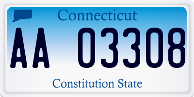 CT license plate AA03308