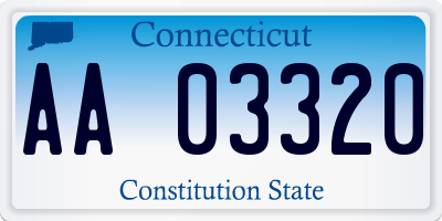 CT license plate AA03320
