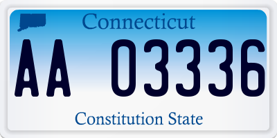 CT license plate AA03336