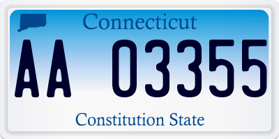 CT license plate AA03355