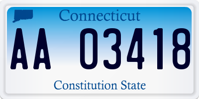 CT license plate AA03418
