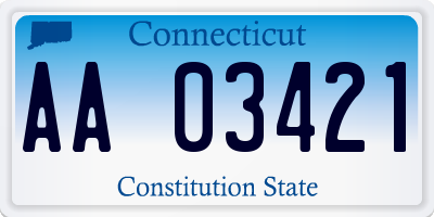 CT license plate AA03421