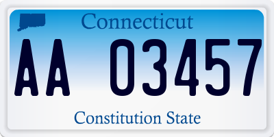 CT license plate AA03457