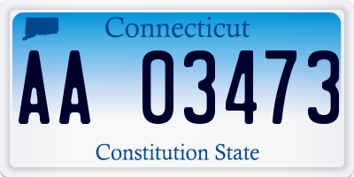 CT license plate AA03473