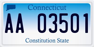 CT license plate AA03501