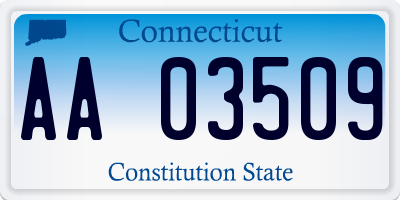 CT license plate AA03509
