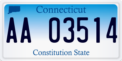 CT license plate AA03514