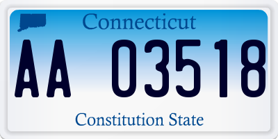 CT license plate AA03518