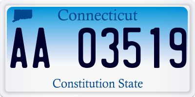 CT license plate AA03519