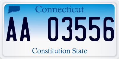 CT license plate AA03556