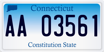 CT license plate AA03561