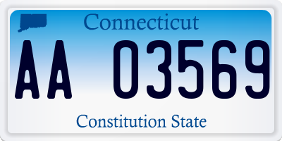 CT license plate AA03569