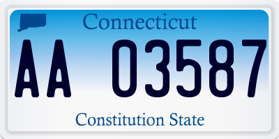 CT license plate AA03587