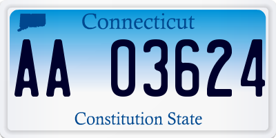 CT license plate AA03624