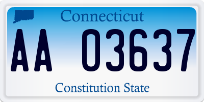 CT license plate AA03637