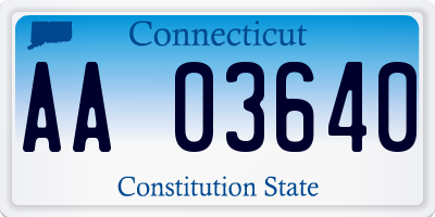CT license plate AA03640