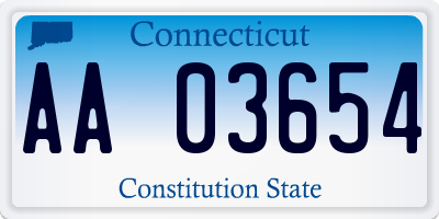 CT license plate AA03654