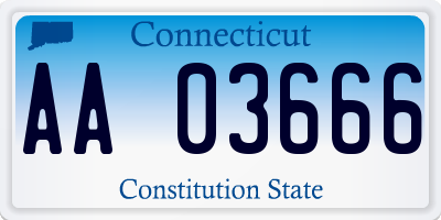 CT license plate AA03666
