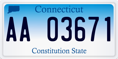 CT license plate AA03671
