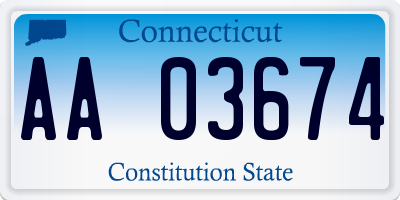CT license plate AA03674