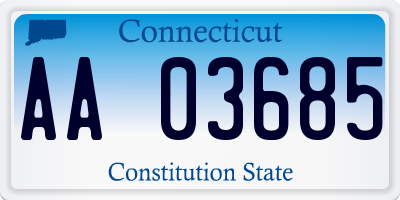 CT license plate AA03685