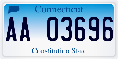 CT license plate AA03696