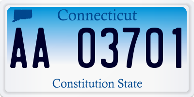 CT license plate AA03701