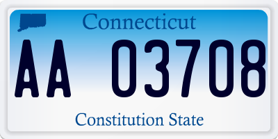 CT license plate AA03708