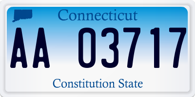 CT license plate AA03717