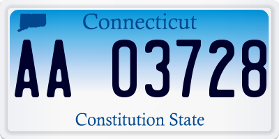 CT license plate AA03728