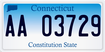 CT license plate AA03729