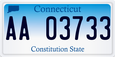 CT license plate AA03733
