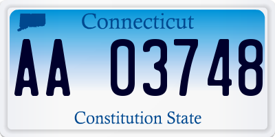 CT license plate AA03748