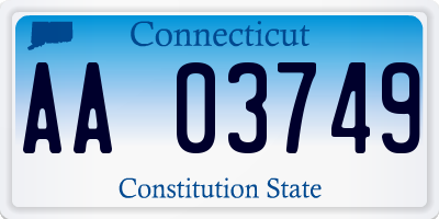 CT license plate AA03749