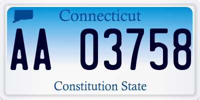 CT license plate AA03758