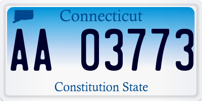 CT license plate AA03773