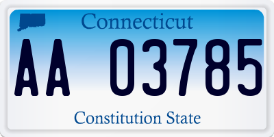 CT license plate AA03785