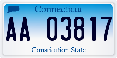 CT license plate AA03817
