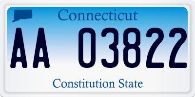 CT license plate AA03822