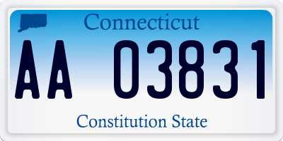 CT license plate AA03831