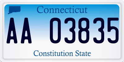 CT license plate AA03835