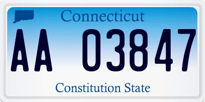 CT license plate AA03847