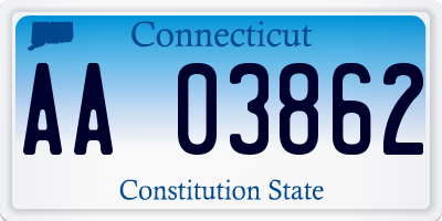 CT license plate AA03862