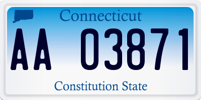 CT license plate AA03871