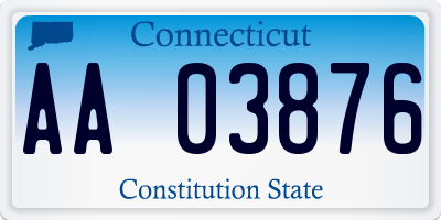 CT license plate AA03876