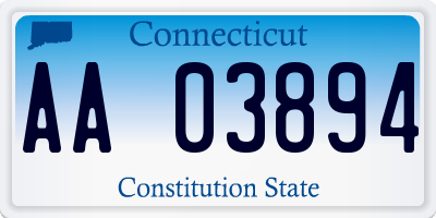 CT license plate AA03894