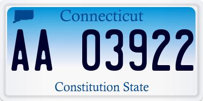 CT license plate AA03922