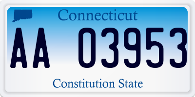 CT license plate AA03953