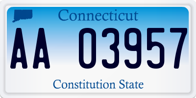 CT license plate AA03957